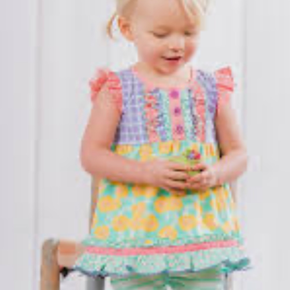Matilda Jane Floral Baby Shirt and Leggings Set with Pink and Yellow 3-6 months